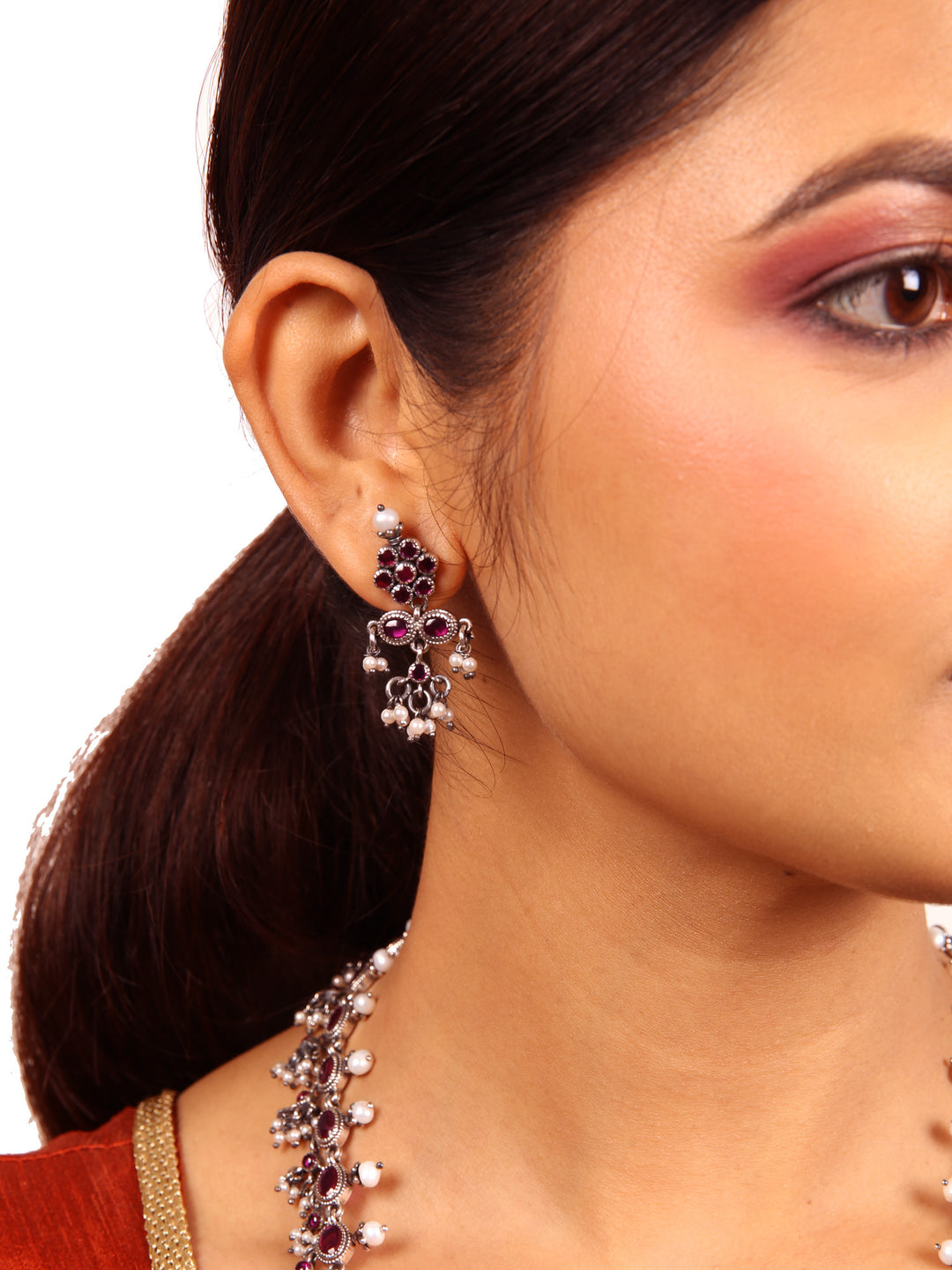 Jiya Necklace - 925 oxidized silver