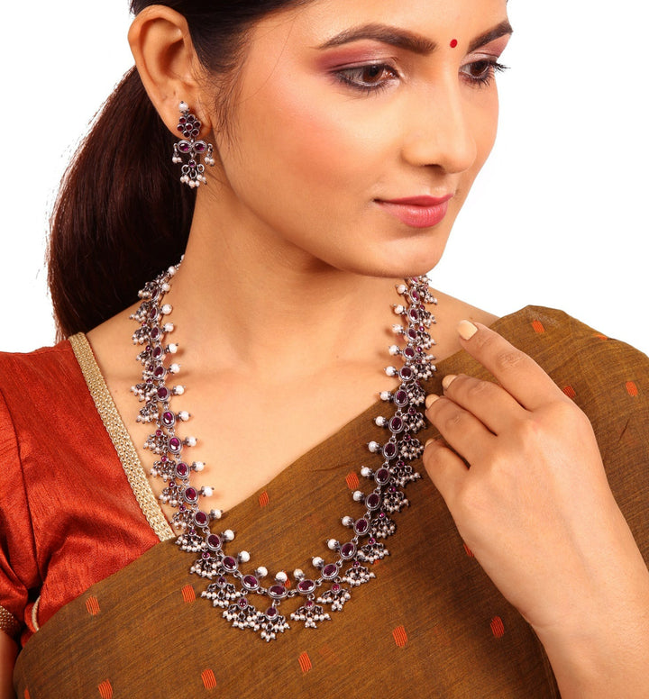 Jiya Necklace - 925 oxidized silver