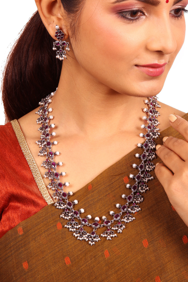 Jiya Necklace - 925 oxidized silver