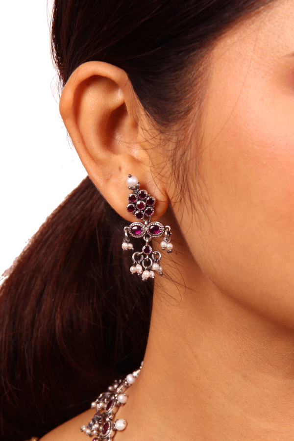 Jiya Necklace - 925 oxidized silver