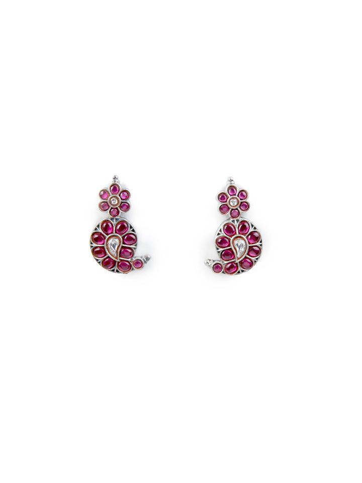 Jiya Stud - 925 silver oxidized - Earrings