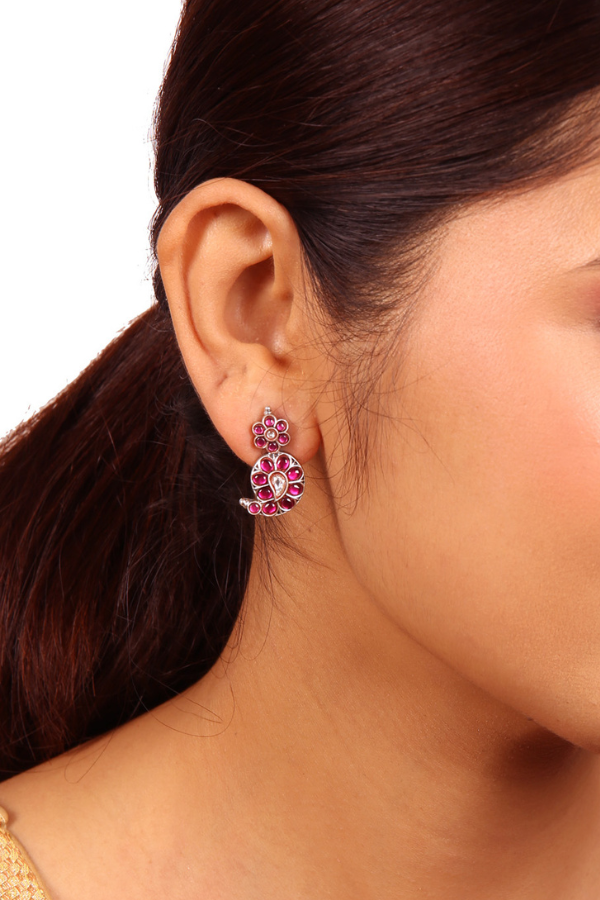 Jiya Stud - 925 silver oxidized