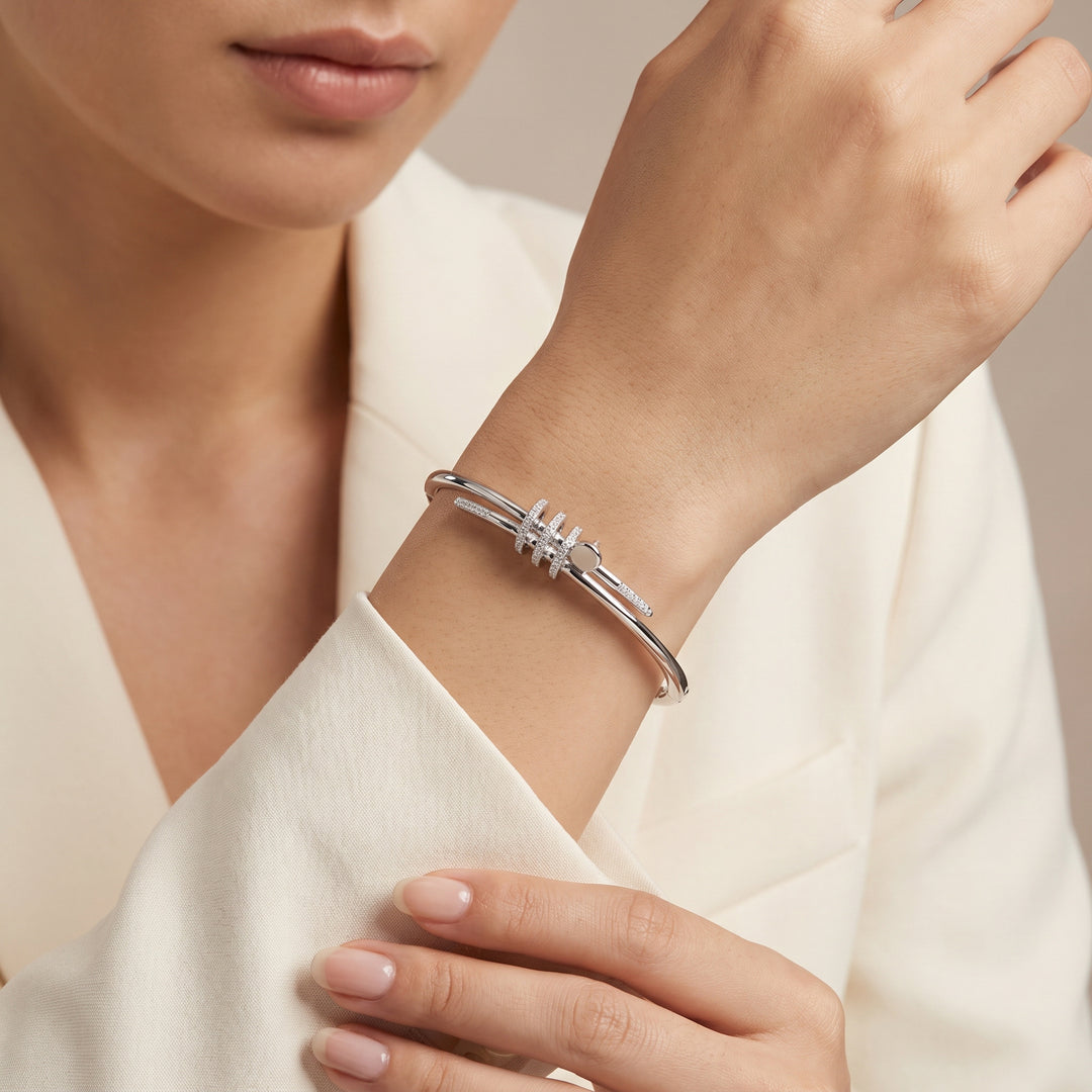 Spiral Silver Bangle