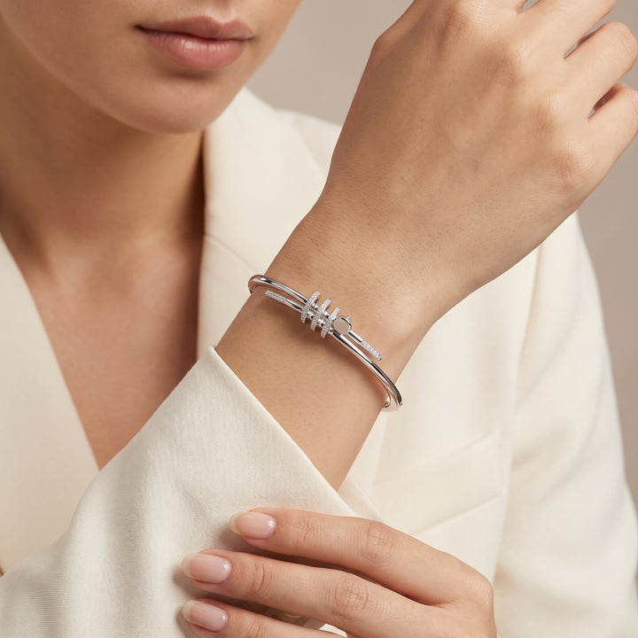 Spiral Silver Bangle