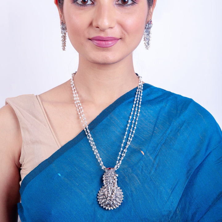 Kadambari Necklace - 925 oxidized silver
