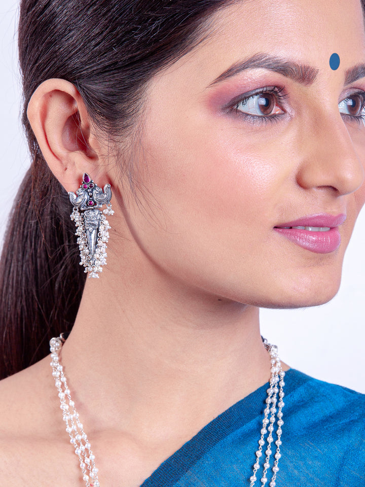 Kadambari Necklace - 925 oxidized silver