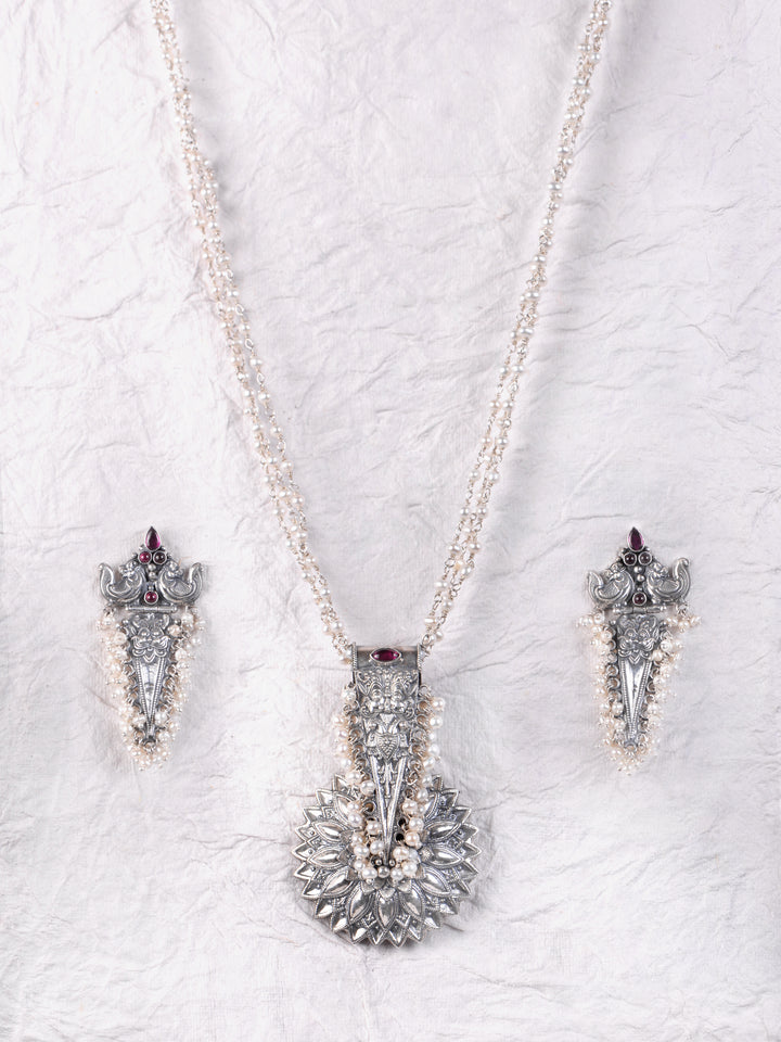 Kadambari Necklace - 925 oxidized silver