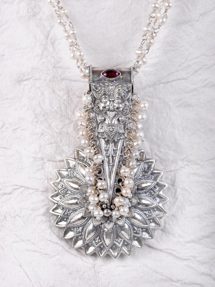 Kadambari Necklace - 925 oxidized silver