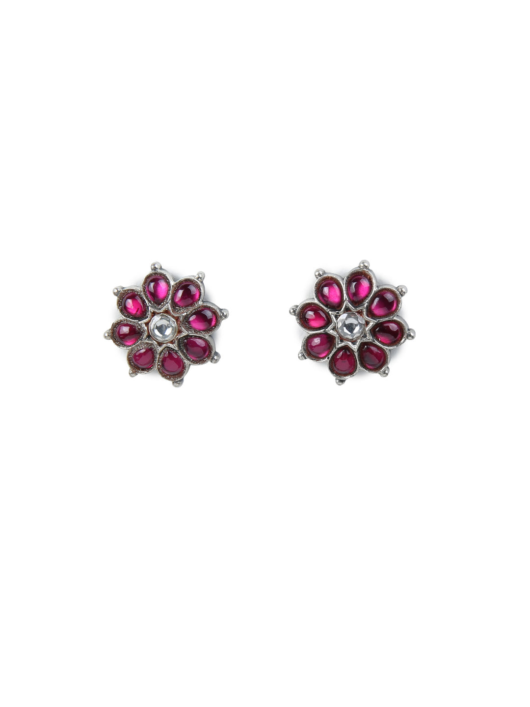 Kalpana Stud-925 silver (Oxidized)-Earrings