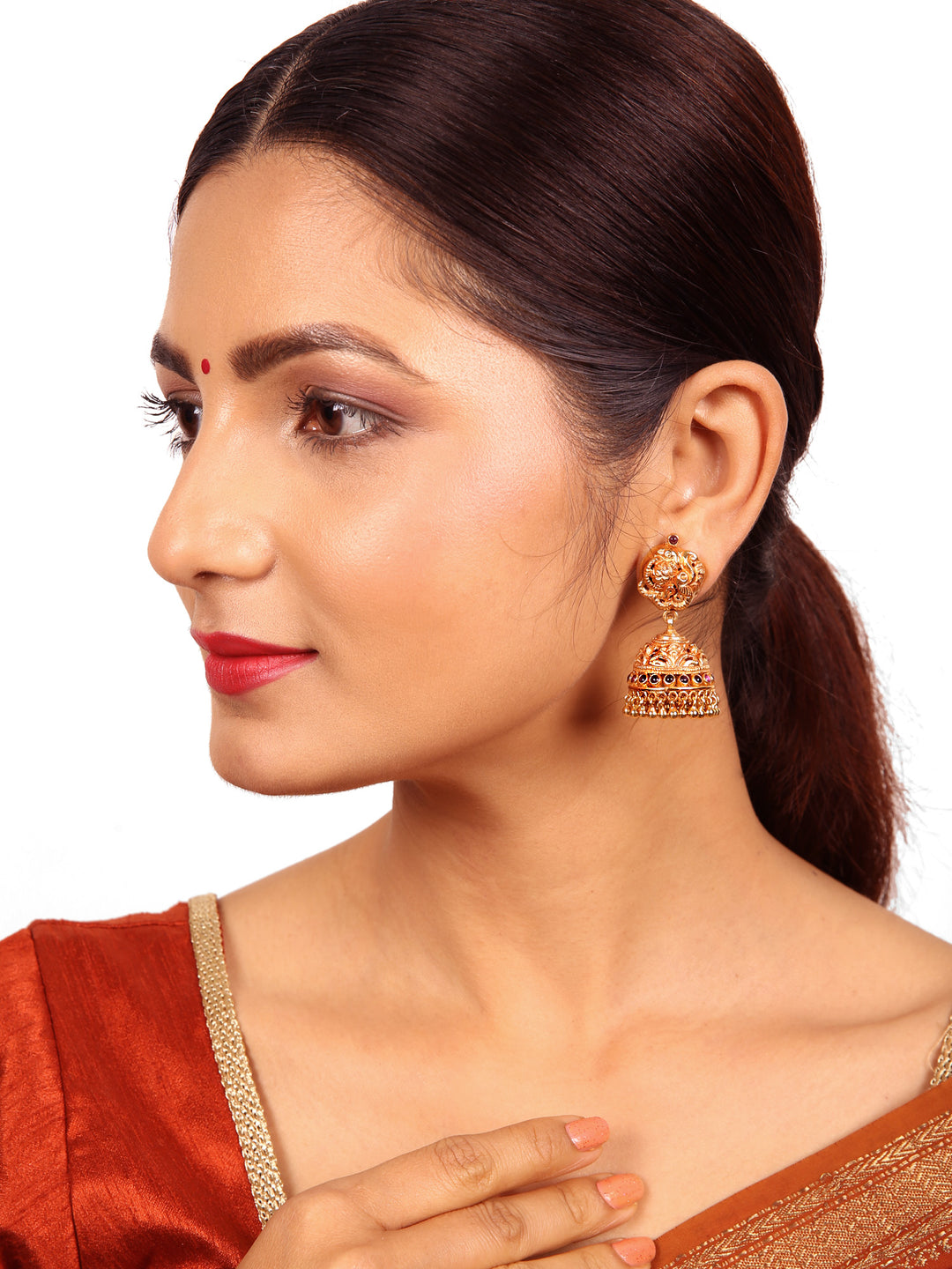 Kamalam Jhumka - 925 silver gold polish