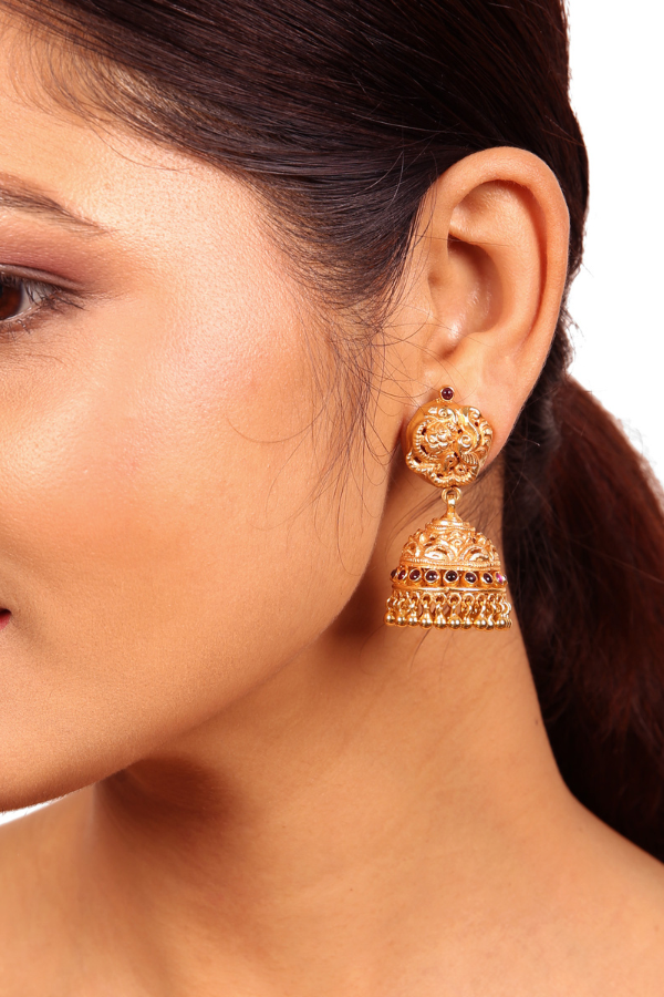 Kamalam Jhumka - 925 silver gold polish