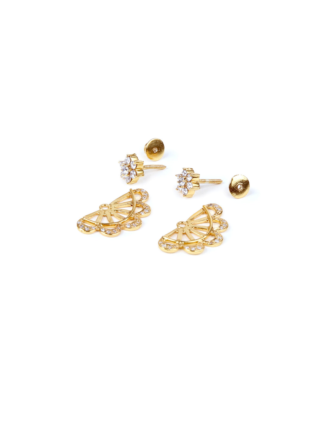 Kansi Ear Jacket Earring - 925 silver gold polish