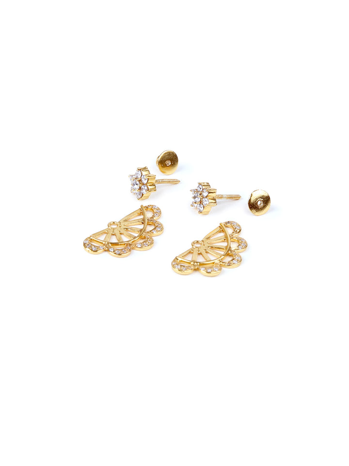 Kansi Ear Jacket Earring - 925 silver gold polish