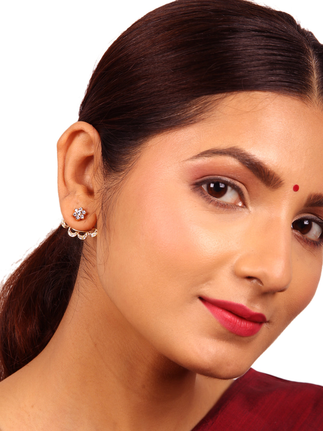 Kansi Ear Jacket Earring - 925 silver gold polish
