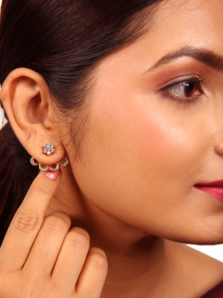 Kansi Ear Jacket Earring - 925 silver gold polish