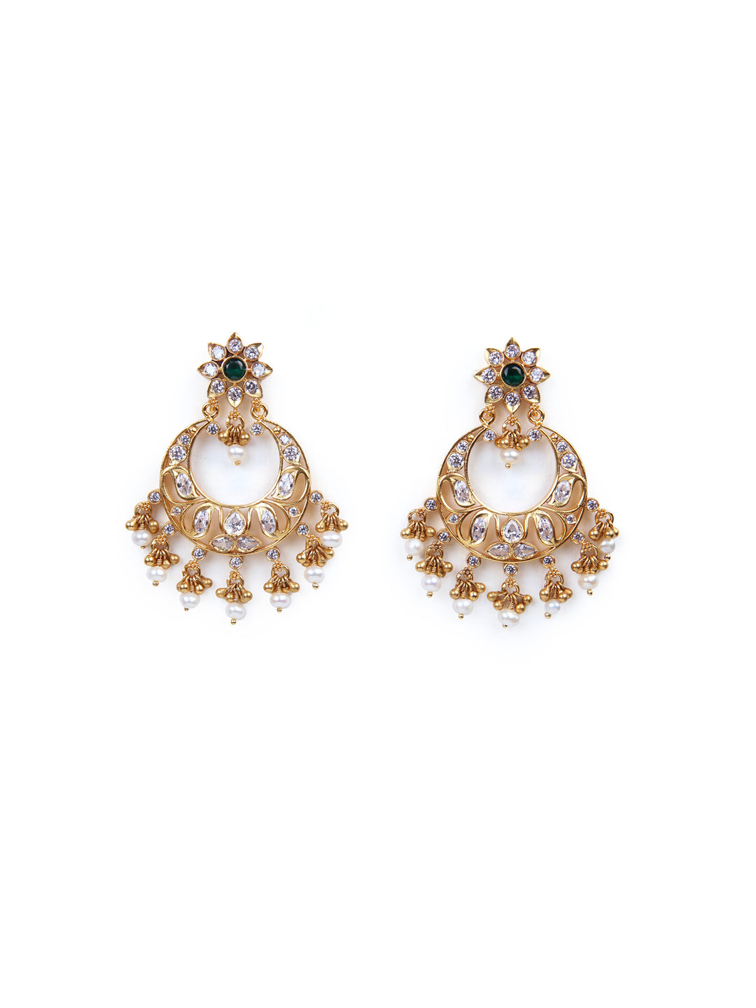 Kashmika Chaandbali Earring - 925 silver gold polish