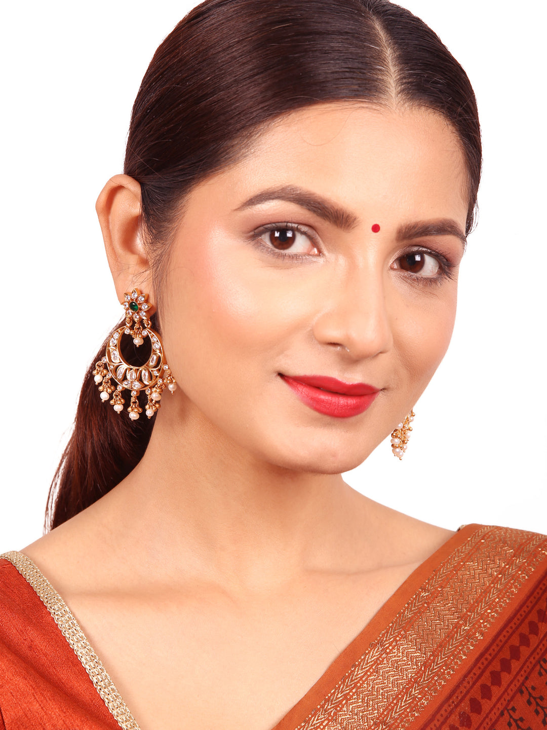Kashmika Chaandbali Earring - 925 silver gold polish