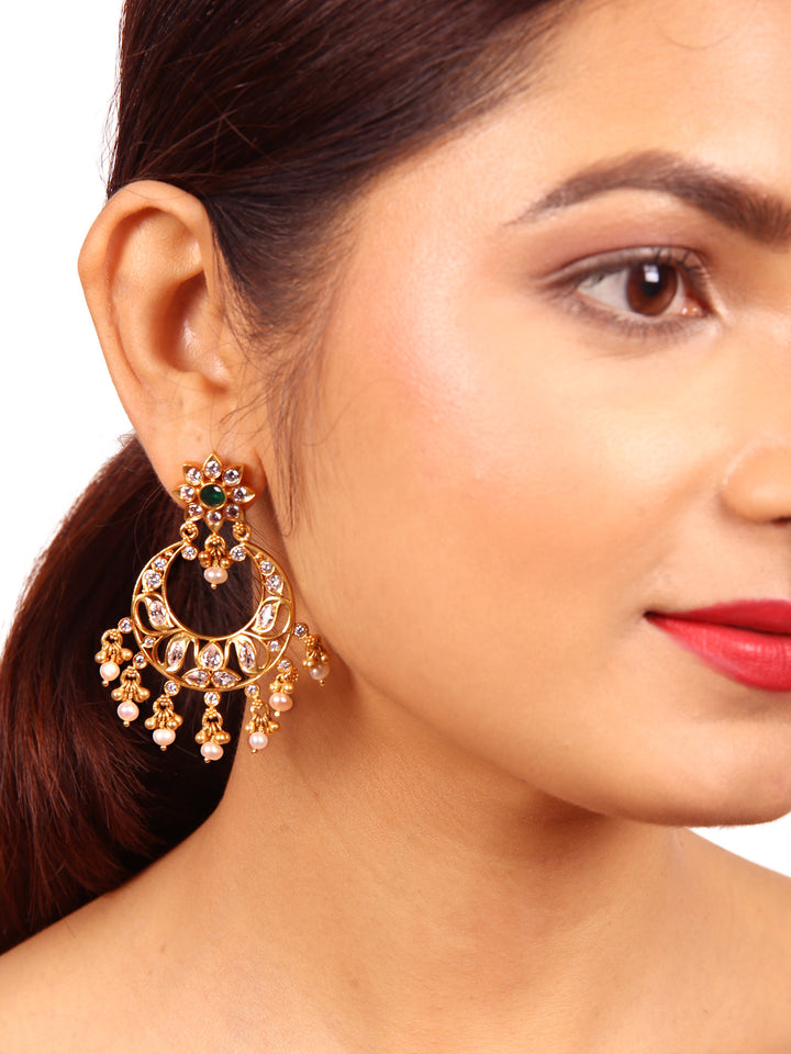 Kashmika Chaandbali Earring - 925 silver gold polish