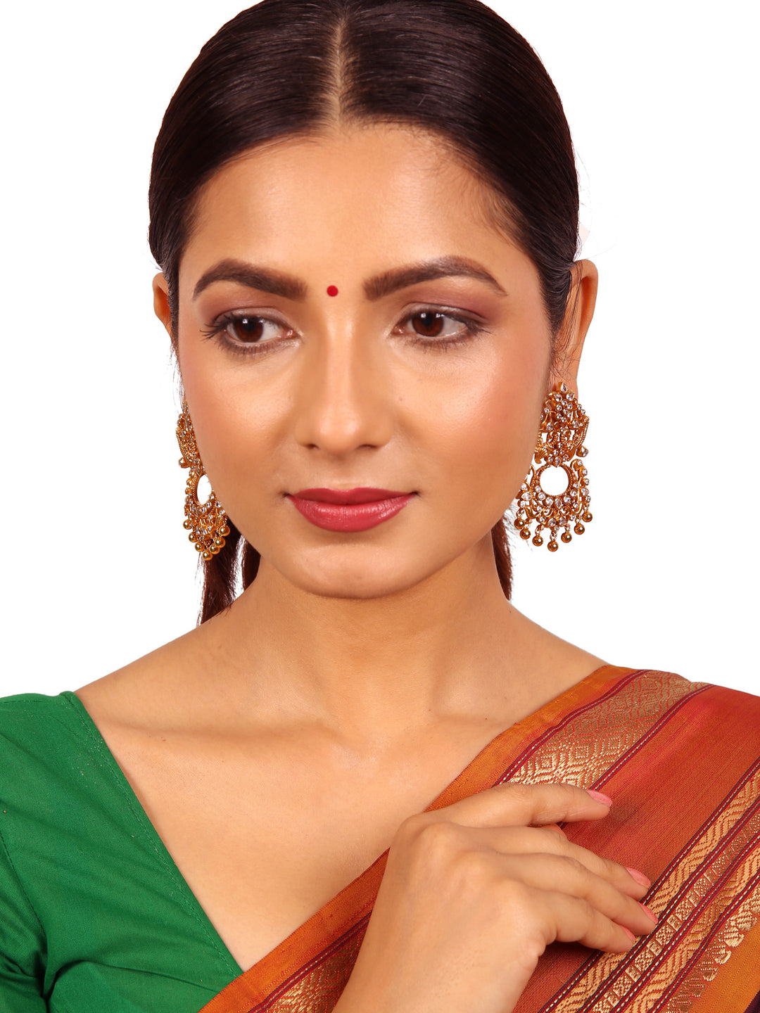 Kavishree Earring - 925 silver gold polish