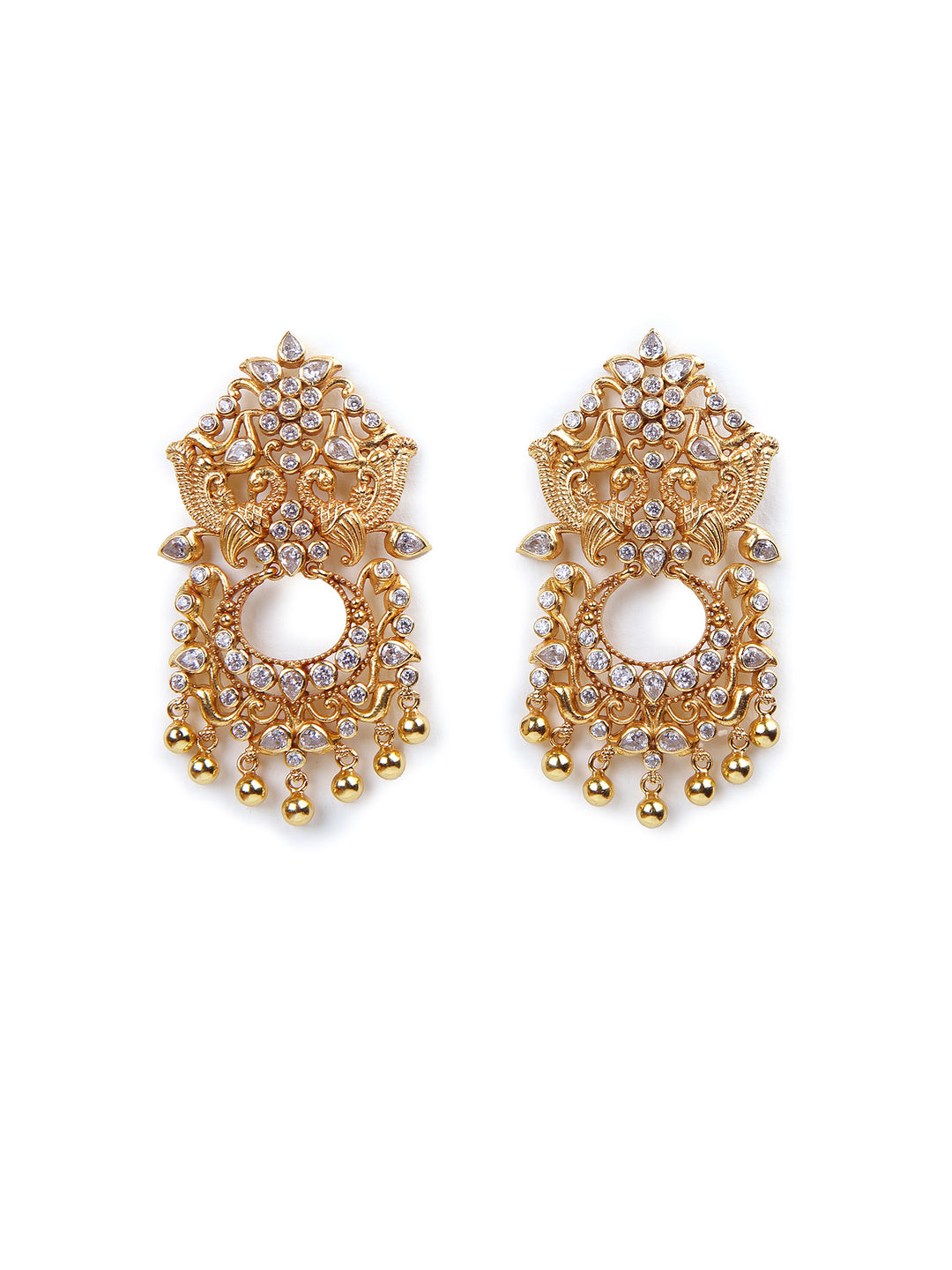 Kavishree Earring - 925 silver gold polish