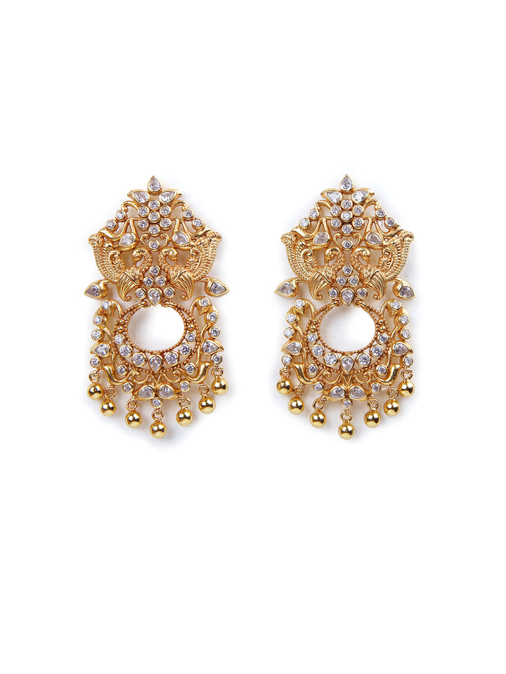 Kavishree Earring - 925 silver gold polish