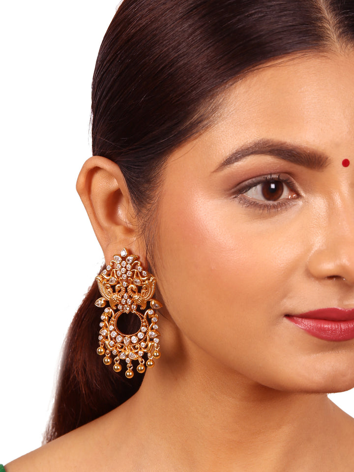 Kavishree Earring - 925 silver gold polish