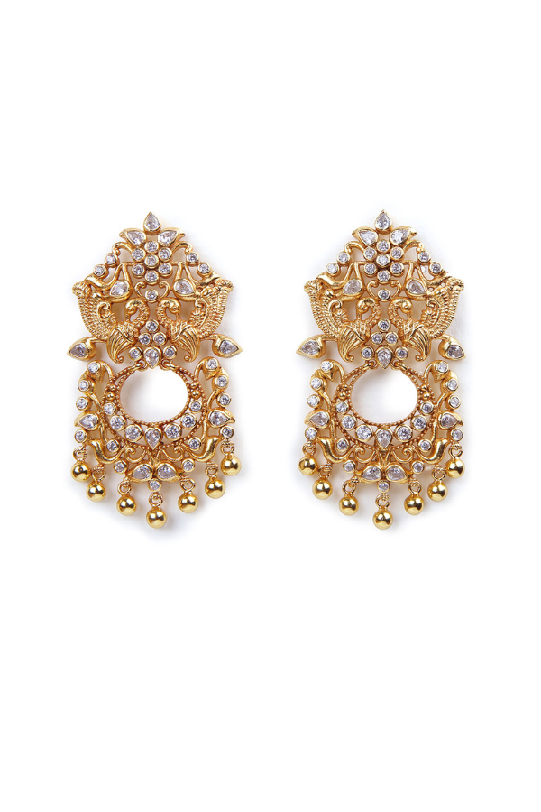 Kavishree Earring - 925 silver gold polish