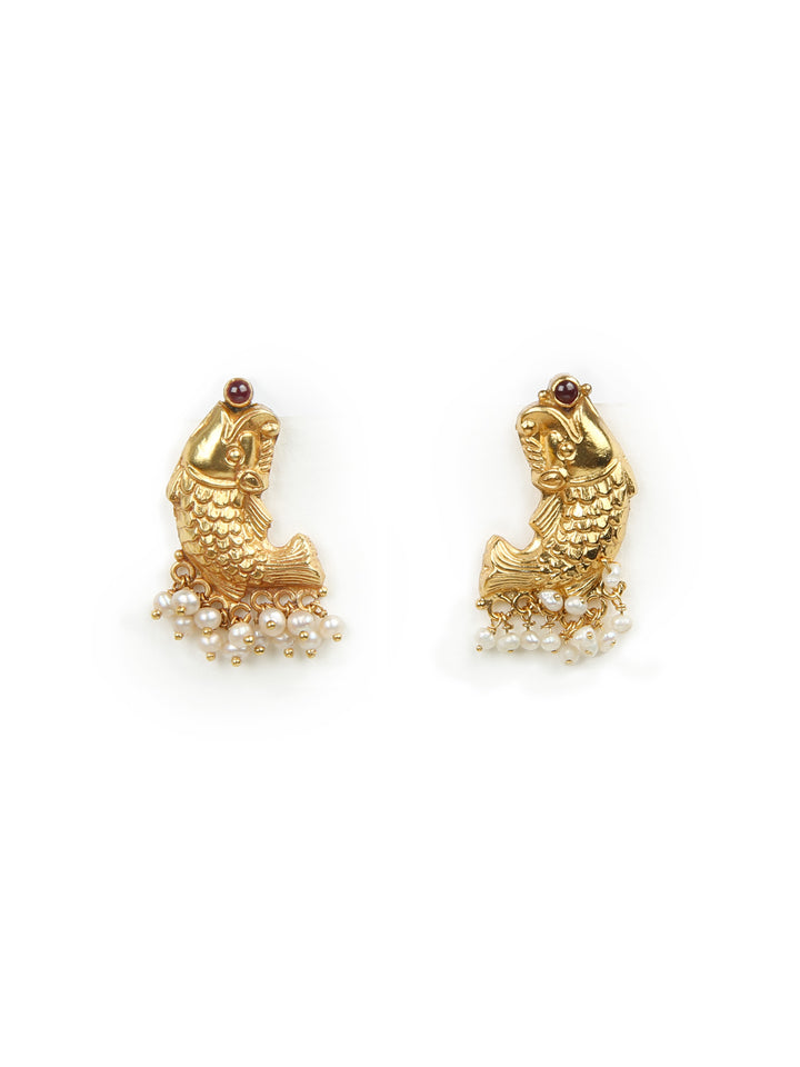 Kayal Earring - 925 silver gold polish