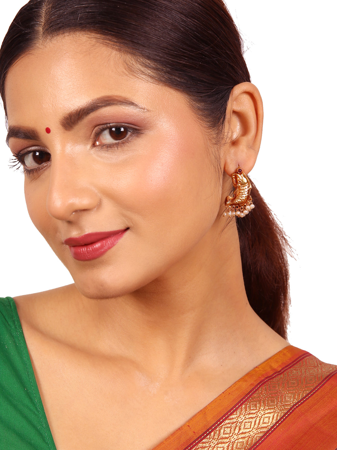 Kayal Earring - 925 silver gold polish