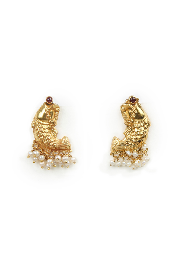Kayal Earring - 925 silver gold polish