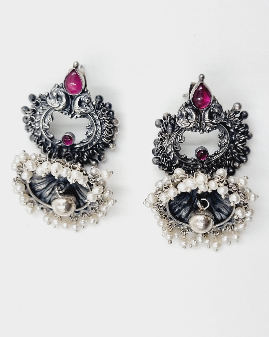 Sterling silver Jhumka, 925 Silver Jewelry, Wedding, Festival, Christmas, Gifts, Navarathri collections