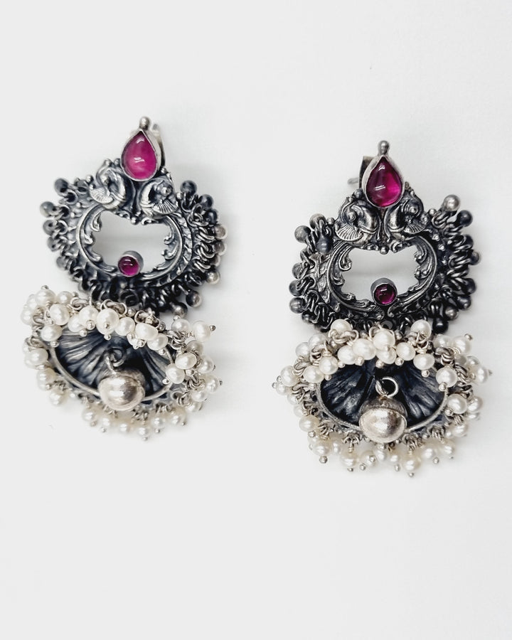 Sterling silver Jhumka, 925 Silver Jewelry, Wedding, Festival, Christmas, Gifts, Navarathri collections
