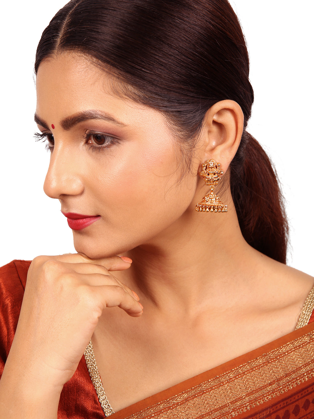 Kothai Jhumka - 925 silver gold polish