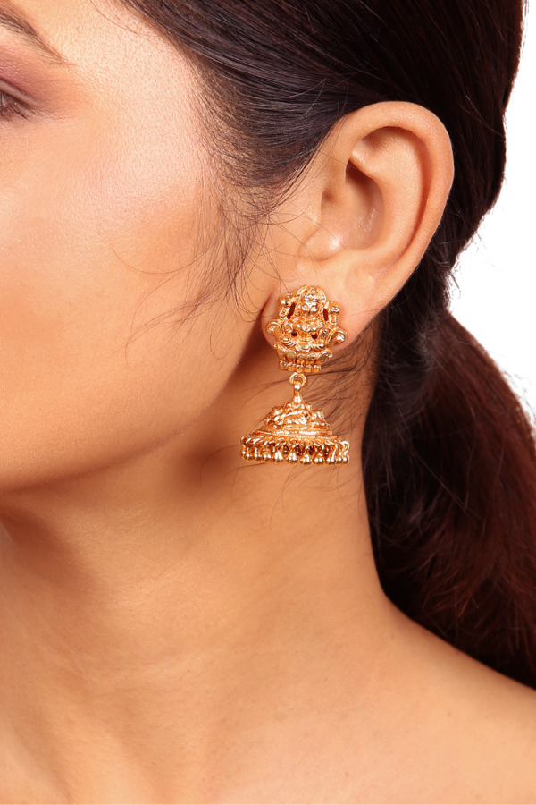 Kothai Jhumka - 925 silver gold polish