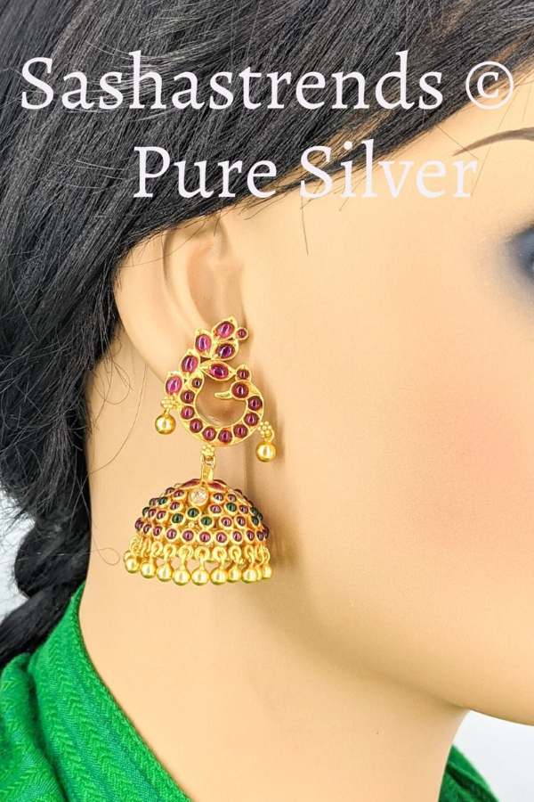Koushika Jhumka - 925 silver gold polish