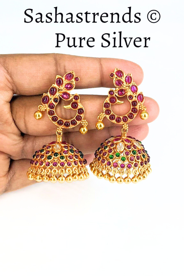 Koushika Jhumka - 925 silver gold polish