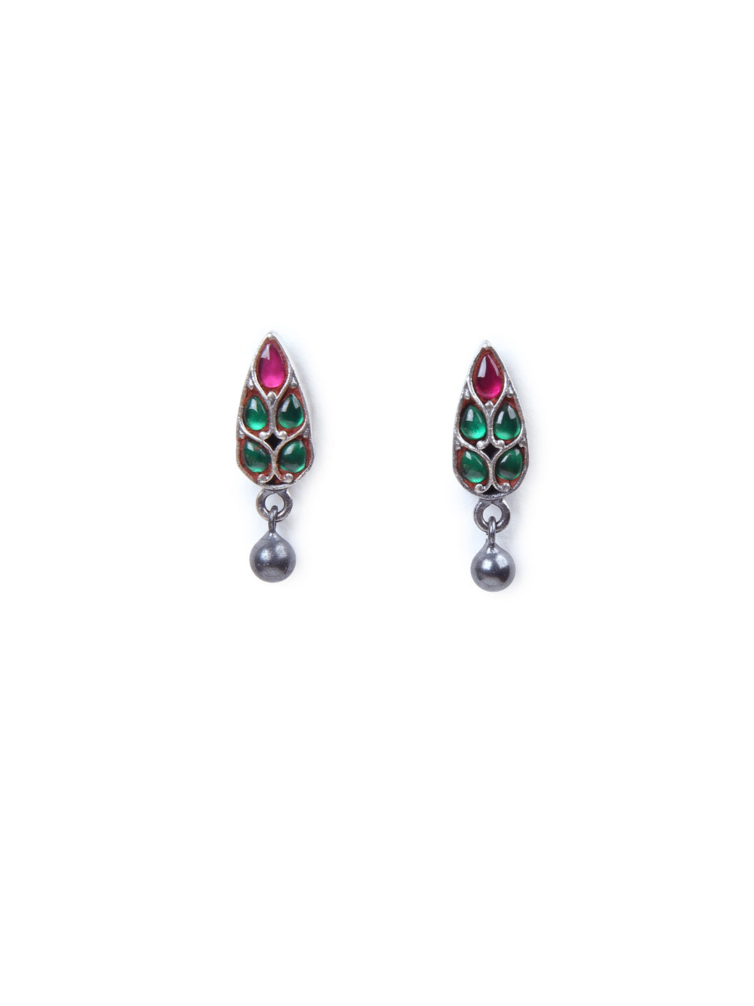 Kriti Stud-925 silver (Oxidized)-Earrings