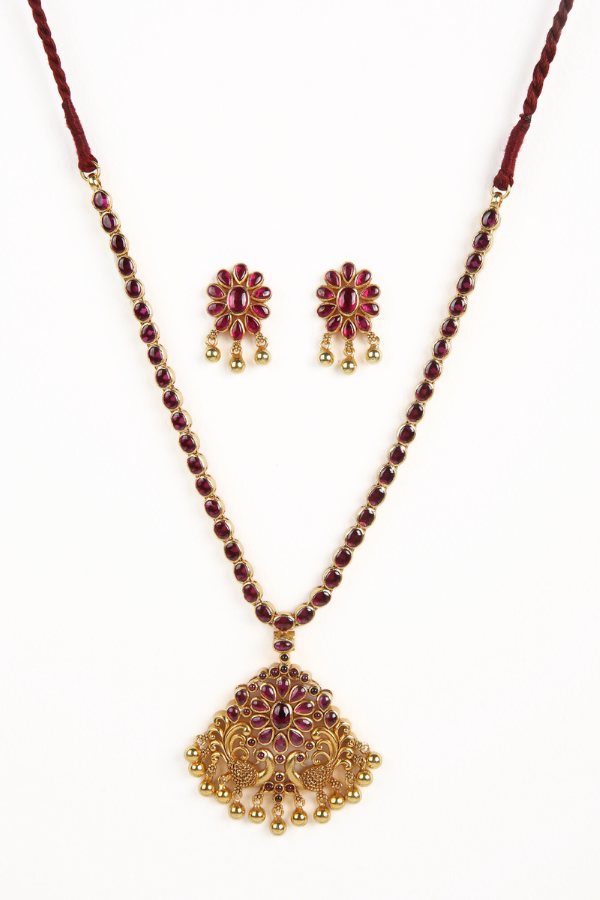 Kritvi Necklace - 925 silver gold polish