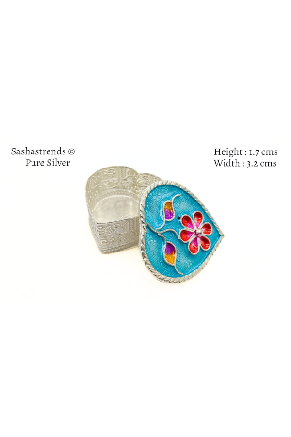 Kumkum box with lid- pure silver gift items- silver pooja items for home,return gift for navarathri,wedding & housewarming