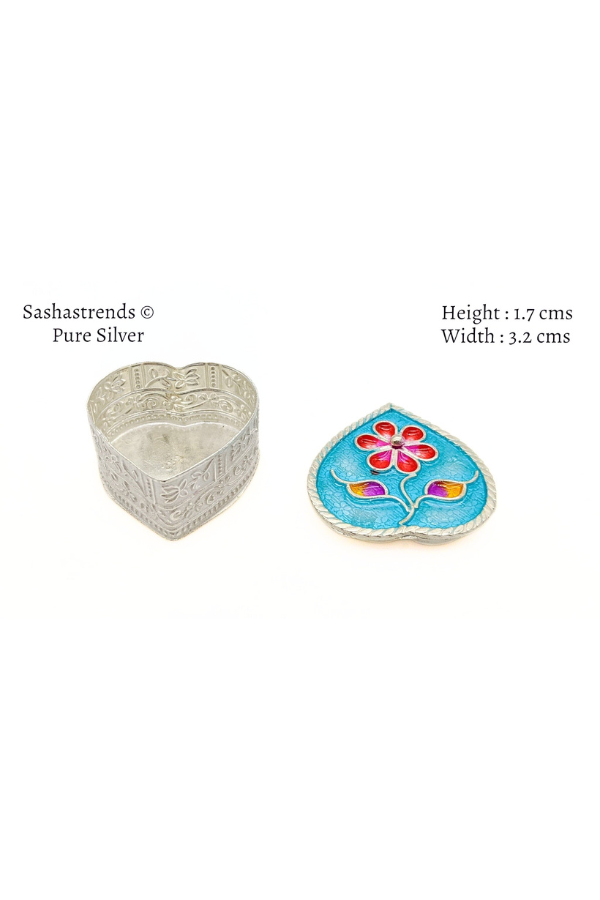 Kumkum box with lid- pure silver gift items- silver pooja items for home,return gift for navarathri,wedding & housewarming