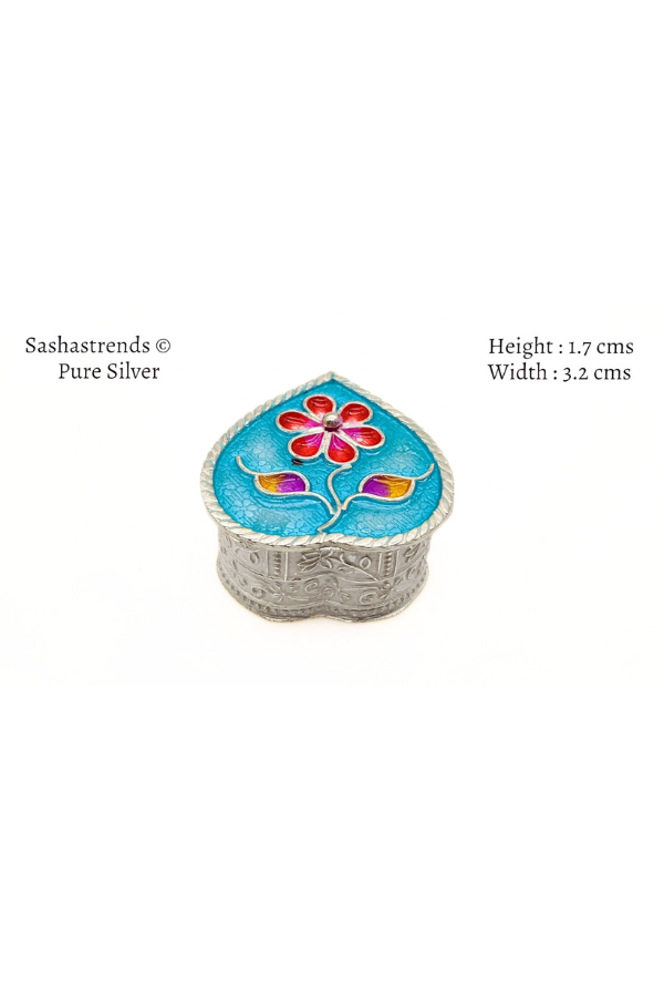 Kumkum box with lid- pure silver gift items- silver pooja items for home,return gift for navarathri,wedding & housewarming