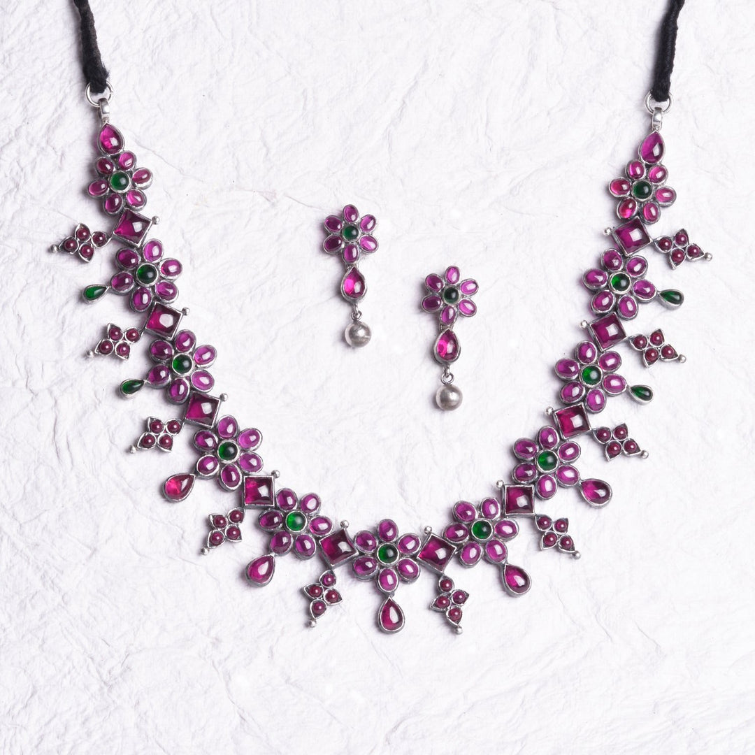 Kundavai Necklace - 925 oxidized silver