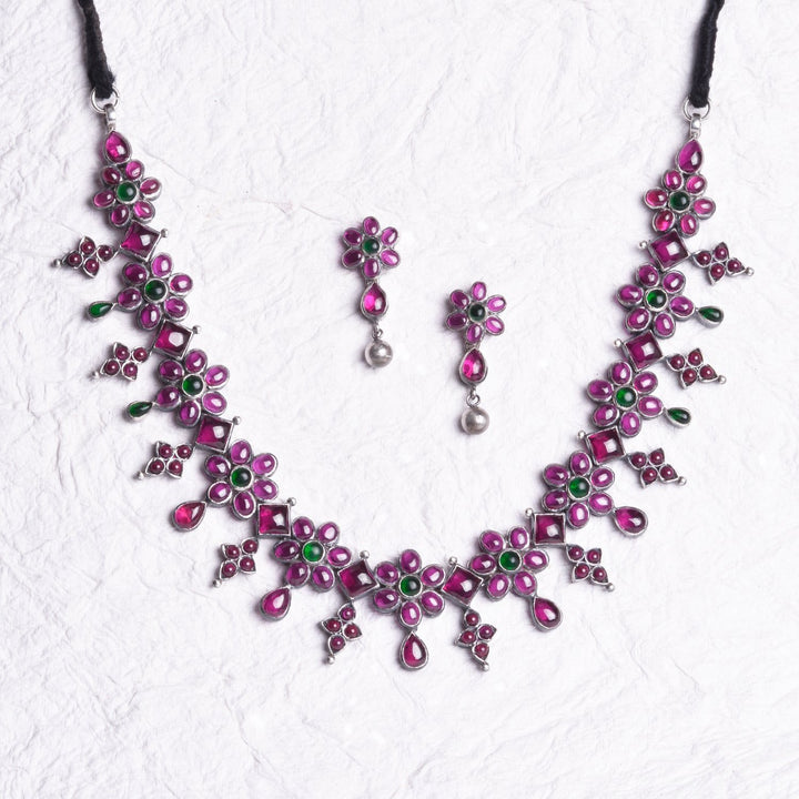 Kundavai Necklace - 925 oxidized silver