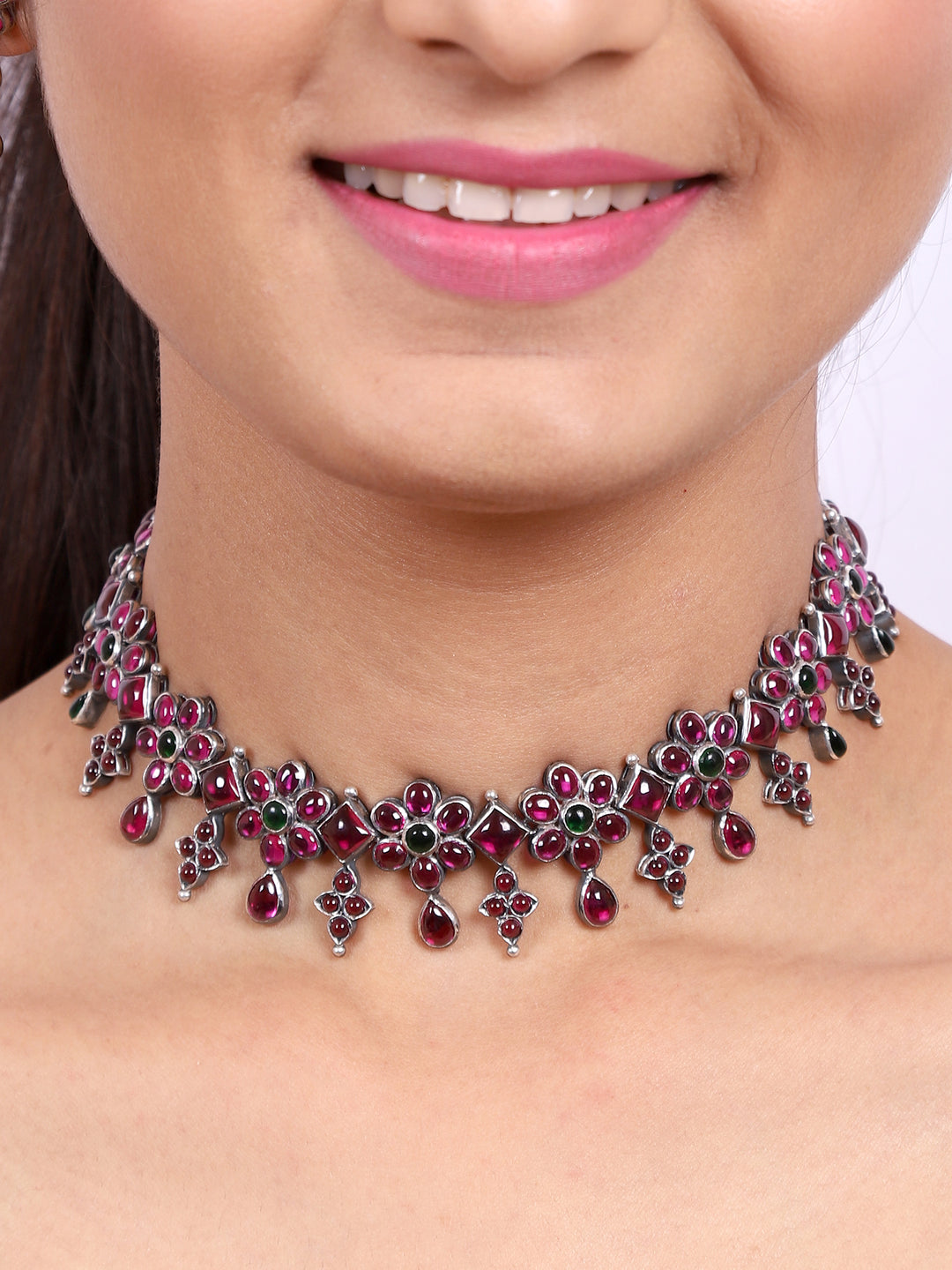Kundavai Necklace - 925 oxidized silver