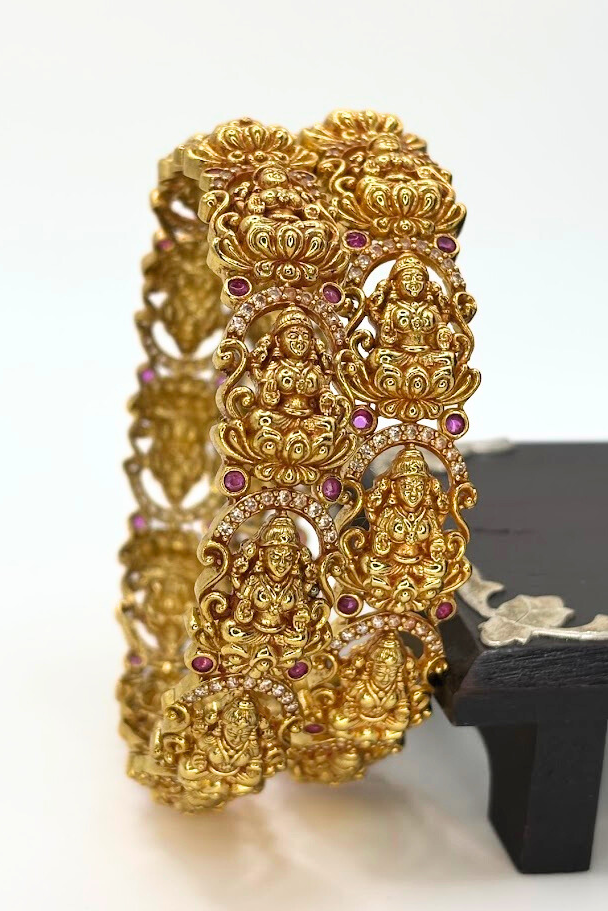 925 silver gold plated - Bangle/Kada 2.5 size