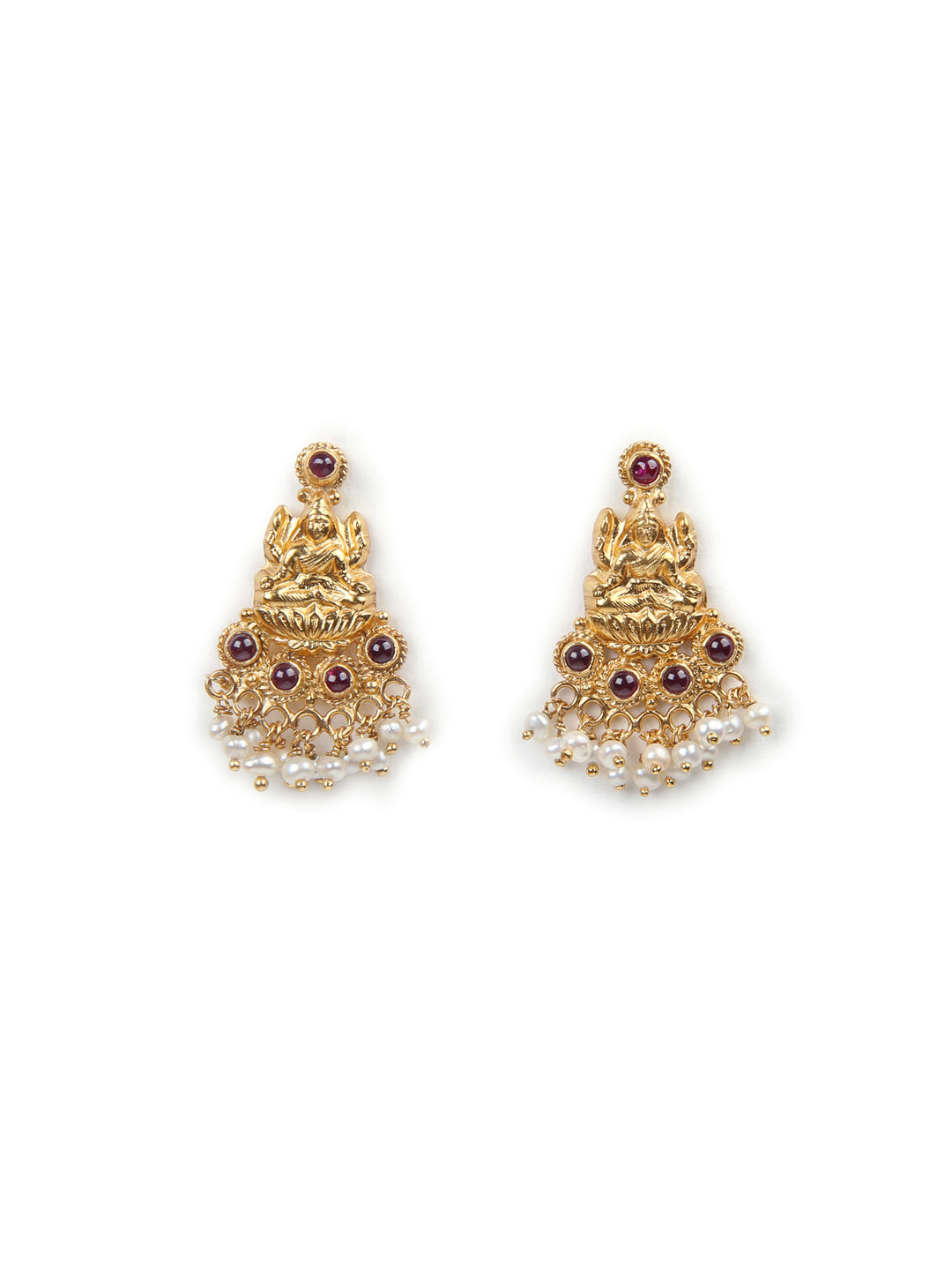 Lakshmi Earring - 925 silver gold polish