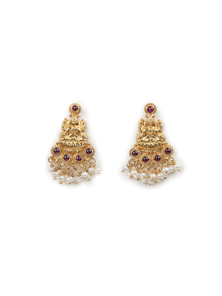 Lakshmi Earring - 925 silver gold polish