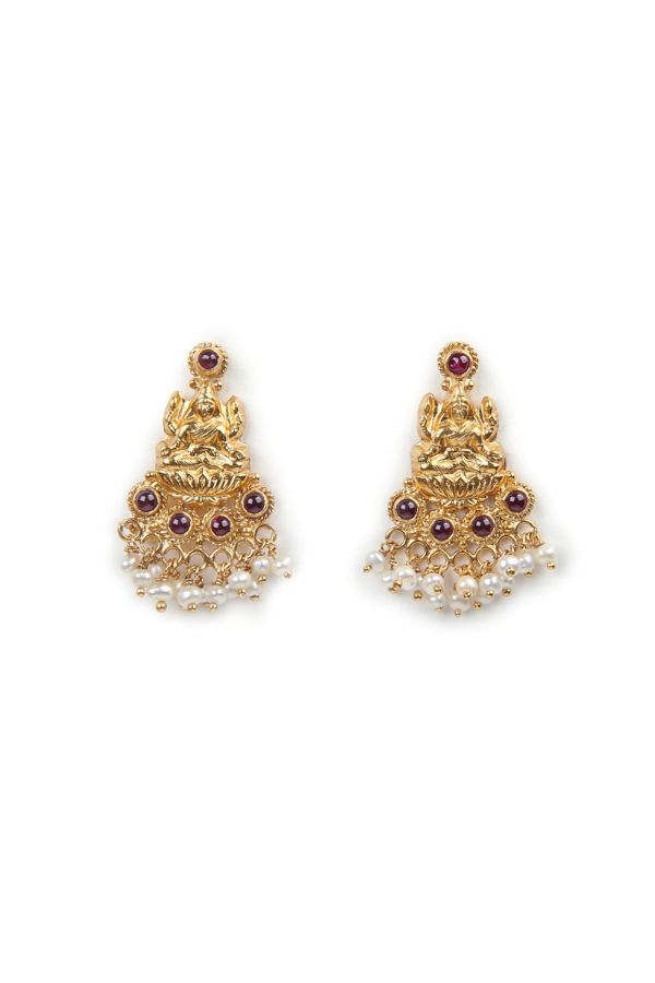 Lakshmi Earring - 925 silver gold polish