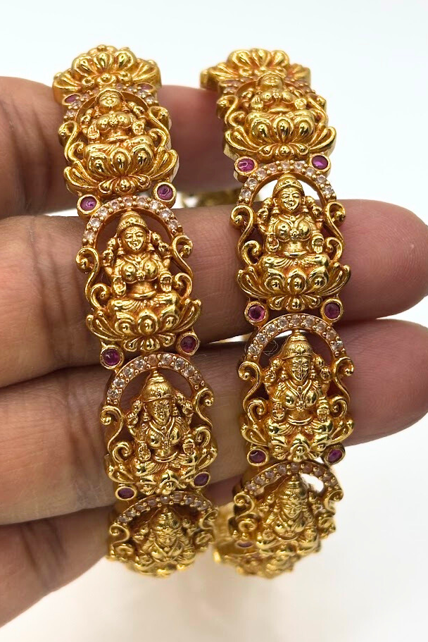 925 silver gold plated - Bangle/Kada 2.5 size