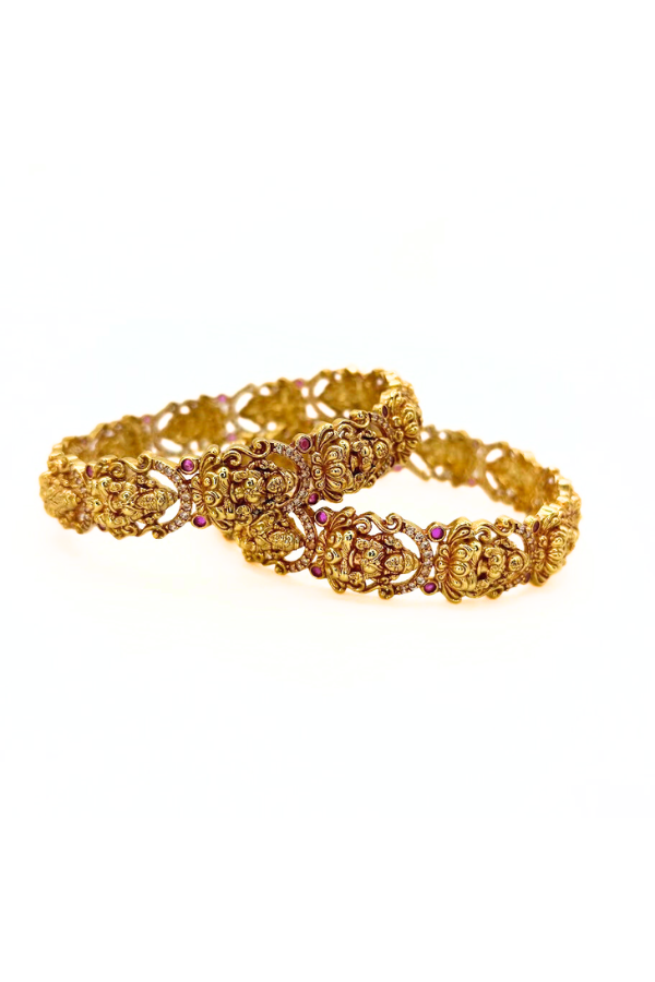 925 silver gold plated - Bangle/Kada 2.5 size